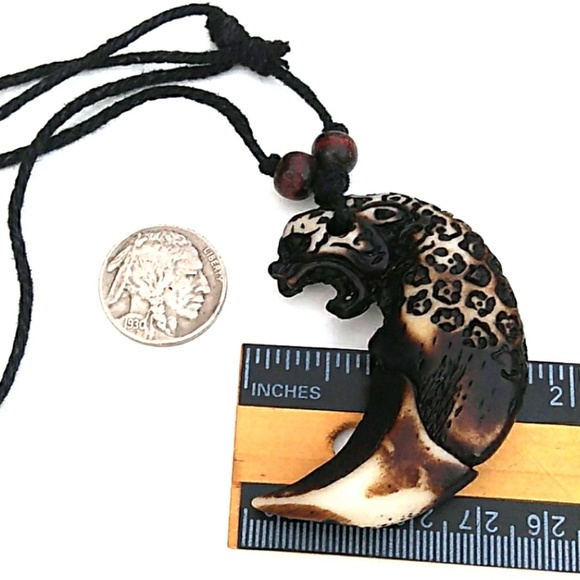 NOS VTG Unique Abstract Crescent Wild Cat Adj. Necklace - Picture 8 of 8